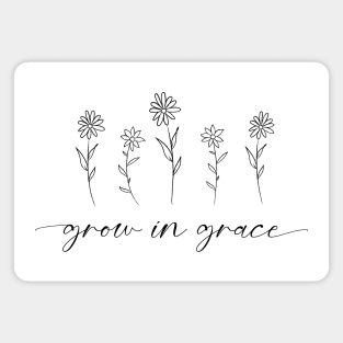 Grow In Grace | Floral Quote Design Magnet